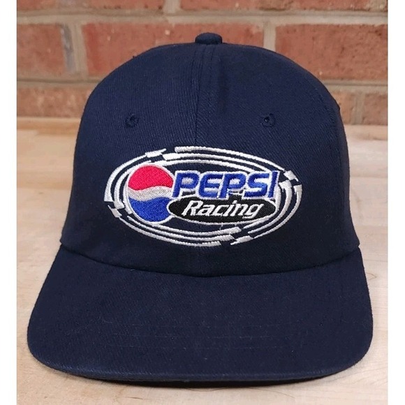 Vintage Y2K Pepsi Racing Hat Baseball Cap Adjustable Strapback Head Shots